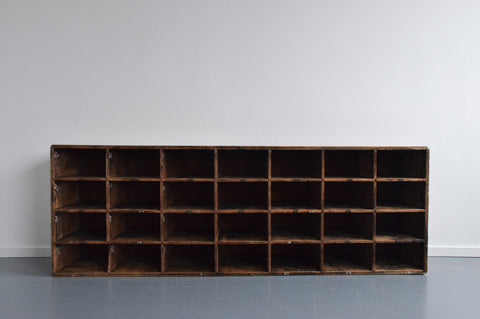 Vintage Wooden Workshop Pigeon Hole Cabinet