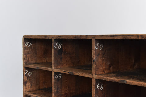 Vintage Wooden Workshop Pigeon Hole Cabinet