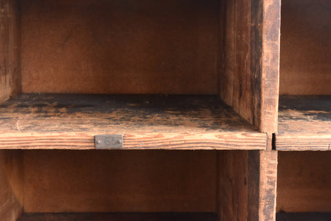 Vintage Wooden Workshop Pigeon Hole Cabinet
