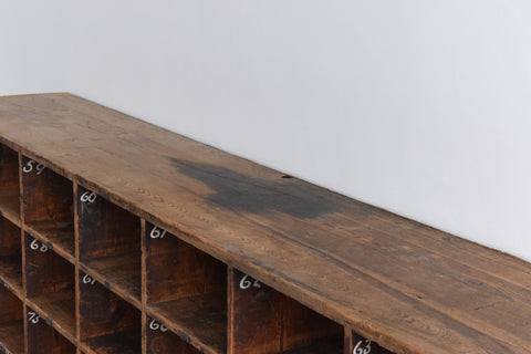 Vintage Wooden Workshop Pigeon Hole Cabinet