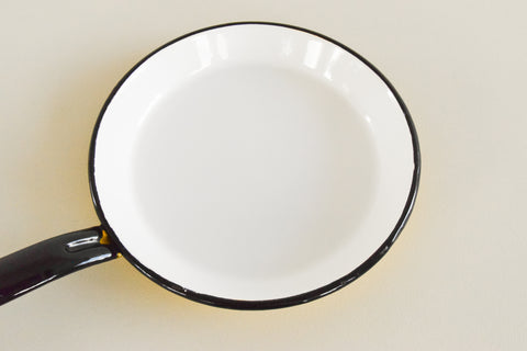 Vintage Yellow Enamel Frying Pan