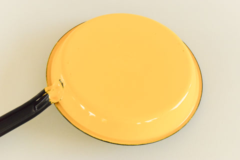 Vintage Yellow Enamel Frying Pan