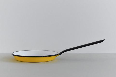 Vintage Yellow Enamel Frying Pan