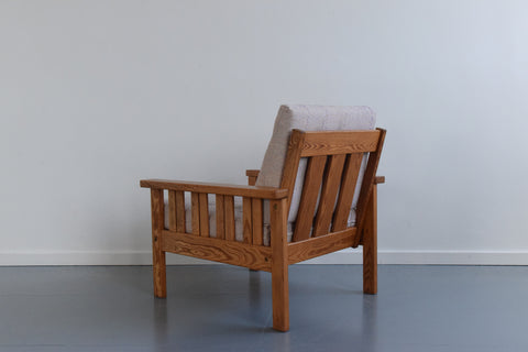 Vintage 1980s IKEA ARBOGA Pine Arm Chair with Upholstered Seats