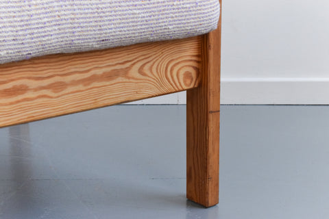 Vintage 1980s IKEA ARBOGA Pine Arm Chair with Upholstered Seats