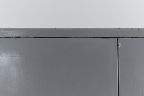 Vintage Grey Metal Industrial Double Door Locker / Cabinet