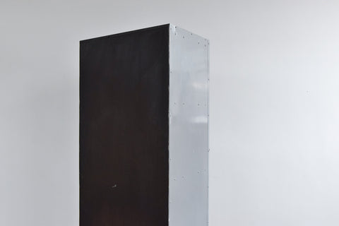 Vintage Grey Metal Industrial Double Door Locker / Cabinet