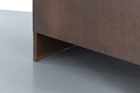 Vintage Grey Metal Industrial Double Door Locker / Cabinet