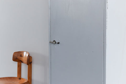 Vintage Grey Metal Industrial Single Door Locker / Cabinet