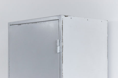 Vintage Grey Metal Industrial Single Door Locker / Cabinet