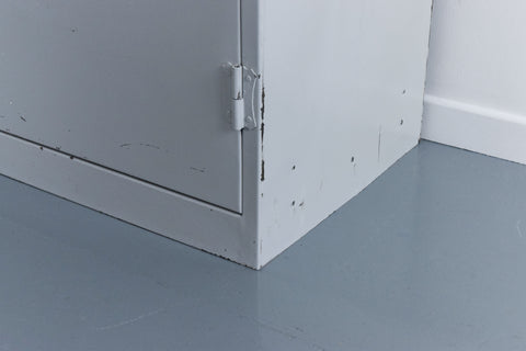 Vintage Grey Metal Industrial Single Door Locker / Cabinet