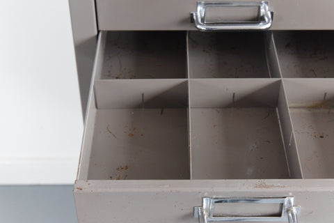 Vintage Industrial Grey 21 Drawer Metal Filing Cabinet by Stor