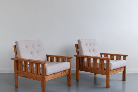 Vintage 1980s IKEA ARBOGA Pine Arm Chair with Upholstered Seats