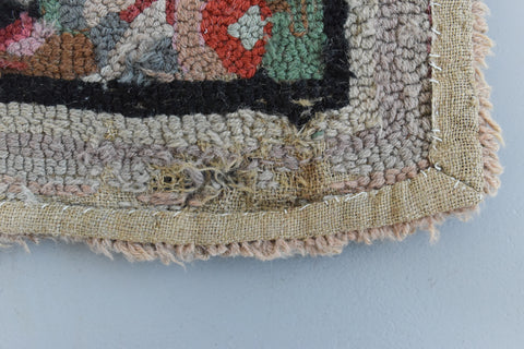 Vintage 1930s Small Square Wool Rug