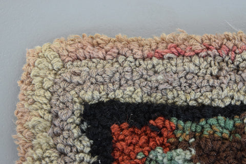 Vintage 1930s Small Square Wool Rug