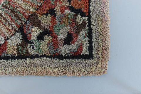 Vintage 1930s Small Square Wool Rug