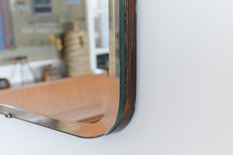 Vintage Frameless Bevelled Wall Mirror