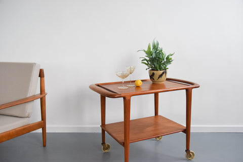 Vintage 1960s Danish Teak Drinks Trolley by Niels Otto Møller for J.L. Møllers