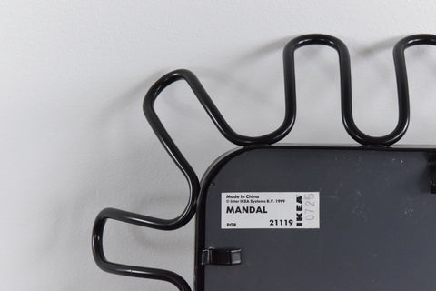 Vintage 1990s Black Metal Mandal Ikea Mirror