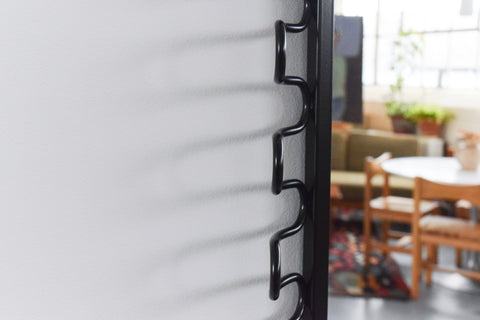 Vintage 1990s Black Metal Mandal Ikea Mirror