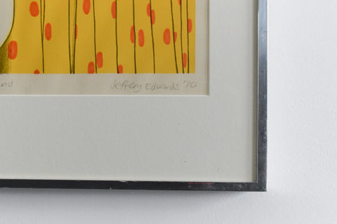 Vintage Original Screen Print by Jeffery Edwards dated 1970