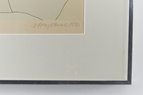 Vintage Original Screen Print by Jeffery Edwards dated 1970
