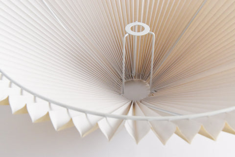 Large Pleated Lampshade Available in Beige and White