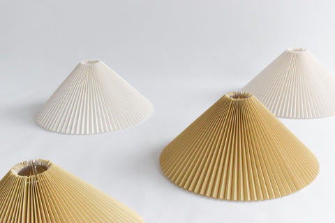 Large Pleated Lampshade Available in Beige and White