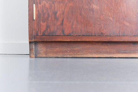 Vintage Large Wooden Glazed School Cabinet