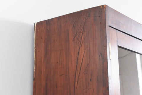 Vintage Large Wooden Glazed School Cabinet