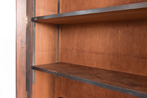 Vintage Large Wooden Glazed School Cabinet