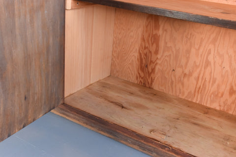 Large Wooden Glazed School Cabinet
