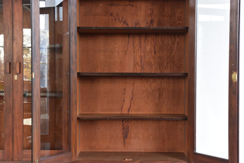 Large Wooden Glazed School Cabinet