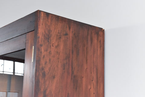 Large Wooden Glazed School Cabinet