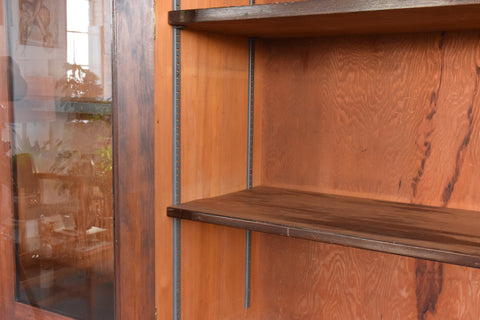 Large Wooden Glazed School Cabinet