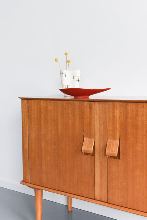 Vintage Rare Oak and Beech 1950s Sideboard by Alphons Loebenstein for Meredew
