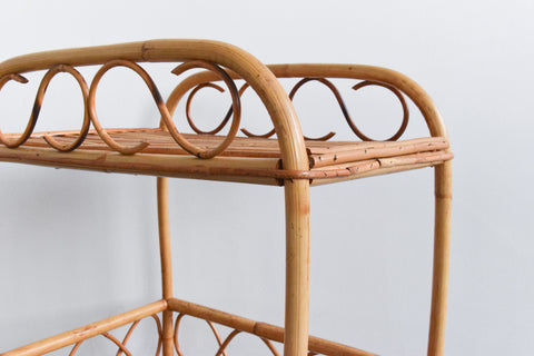 Vintage Pair of Bamboo Bedside / End Tables