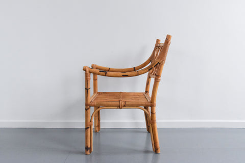 Vintage Pair of Bamboo / Cane Arm Chairs