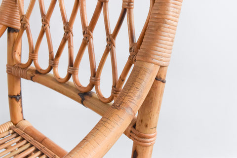 Vintage Pair of Bamboo / Cane Arm Chairs