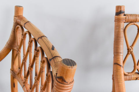 Vintage Pair of Bamboo / Cane Arm Chairs