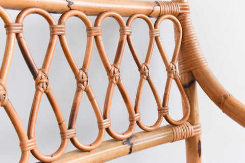 Vintage Pair of Bamboo / Cane Arm Chairs