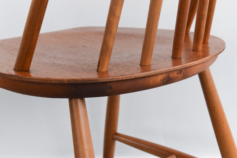 Rare Vintage Pair of Swedish Sven Erik Frylund for Hagafors Stick Back Model 16 Chairs