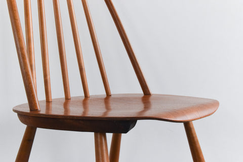 Rare Vintage Pair of Swedish Sven Erik Frylund for Hagafors Stick Back Model 16 Chairs