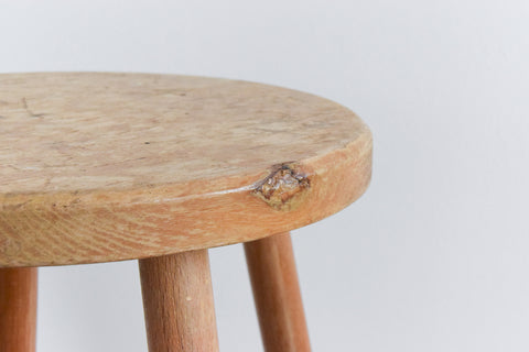 Set of Four Vintage Rustic Wooden Stools