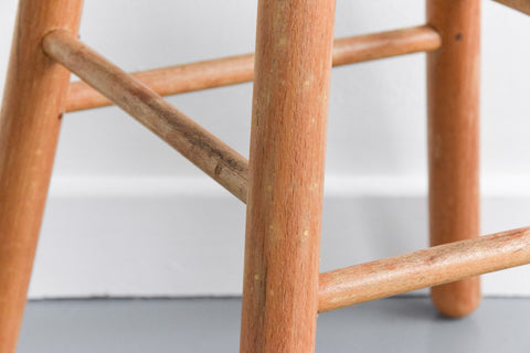 Set of Four Vintage Rustic Wooden Stools
