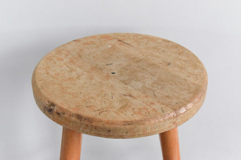 Set of Four Vintage Rustic Wooden Stools