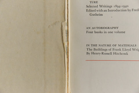 Vintage 1941 Frank Lloyd Wright On Architecture Selected Writings 1894-1940 Book Edited by Frederick Gutheim