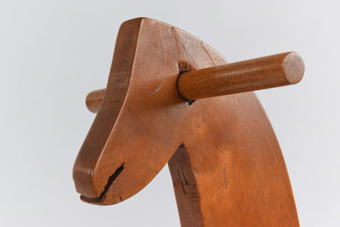 Vintage 1950s Small Wooden Rocking Horse