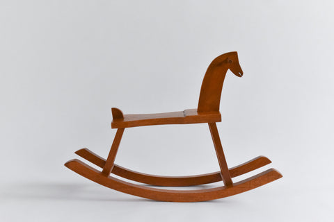 Vintage 1950s Small Wooden Rocking Horse