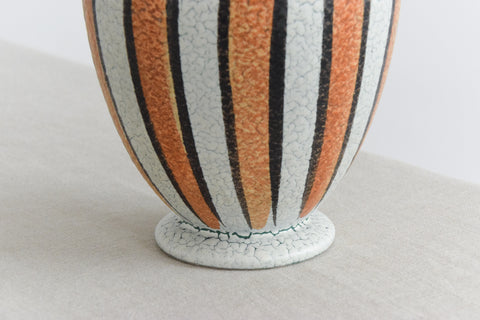 Vintage 1950s Striped Ceramic Vase